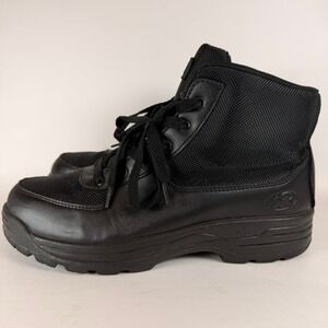 Mountain Gear Mens Size 10 Black Leather Mesh Lace Up Hiking Boots
